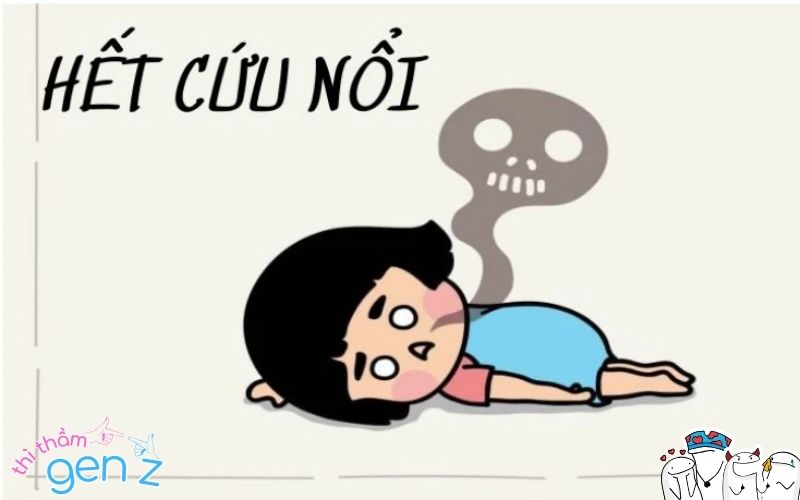 Meme hình ảnh nhân vật hoạt hình với biểu cảm đau khổ, bất lực