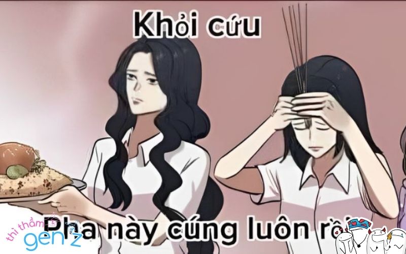 Meme kết hợp giữa hình ảnh và câu nói vui nhộn về các vấn đề thường gặp