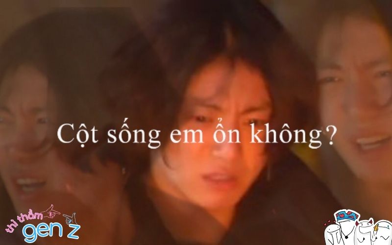 Meme sử dụng hình ảnh người nổi tiếng đang "than vãn" về cột sống