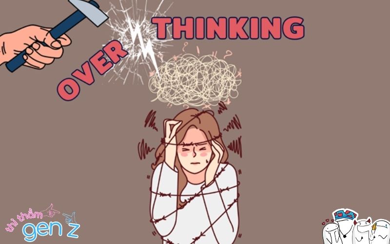 Tranh biếm họa khuyên chúng ta nên gỡ bỏ sợi dây overthinking