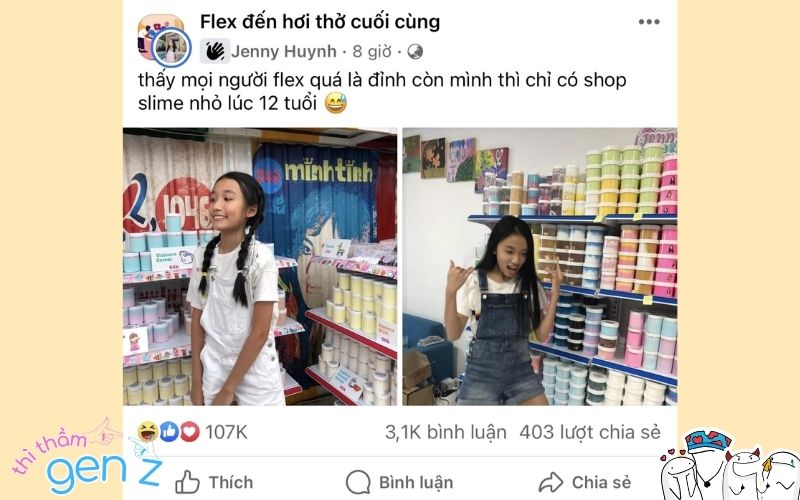 Jenny Huỳnh cũng theo trend flex cực hài hước