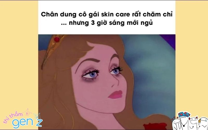 Cô gái skin care chăm chỉ… đến tận 6h sáng mới ngủ