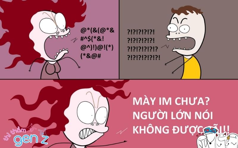 Meme hài hước khi cãi nhau với hồng hài nhi