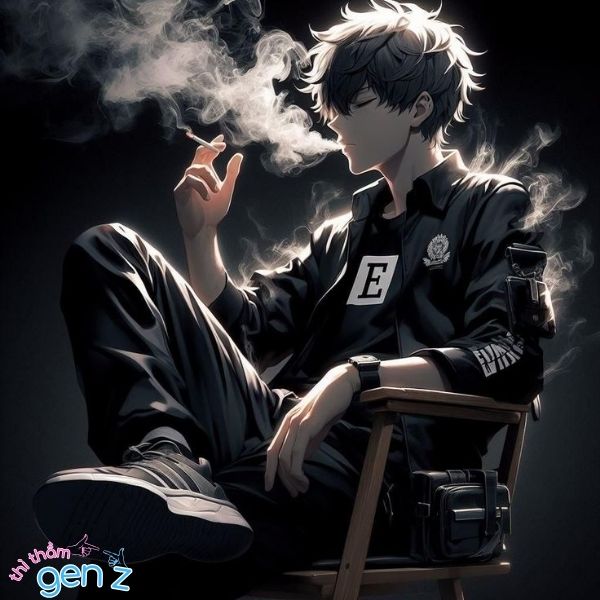 Hình ảnh bad boy anime hút thuốc lạnh lùng