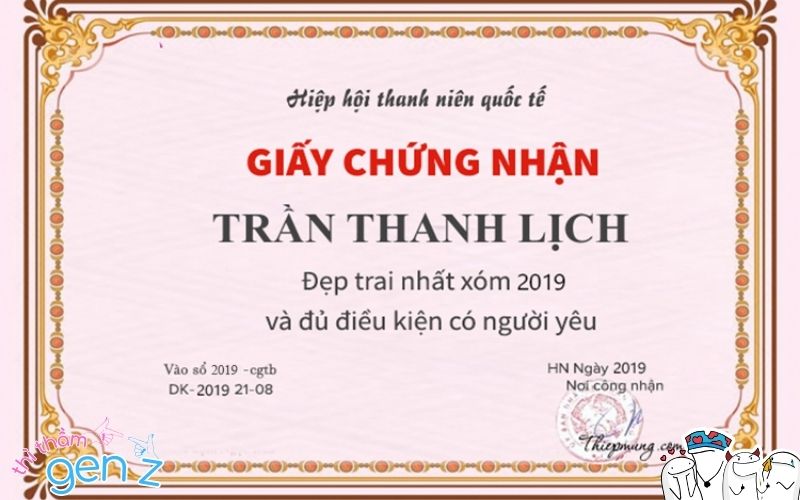 Ảnh good boy đẹp với giấy chứng nhận đầy sáng tạo