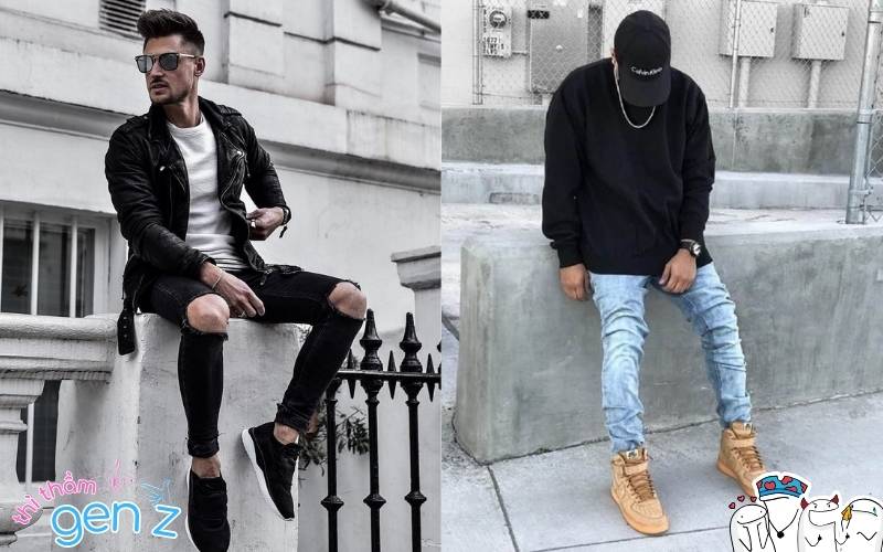 Áo da, quần jeans rách – Những món đồ không thể thiếu để tạo nên phong cách bad boy