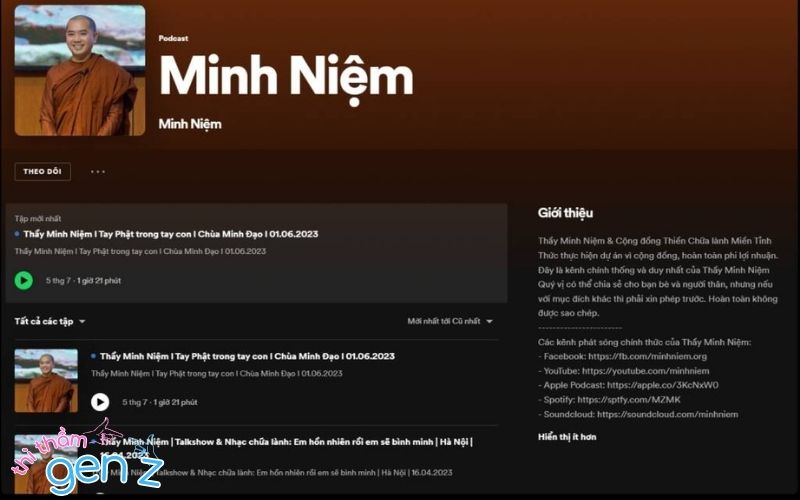 Kênh podcast của thầy Minh Niệm