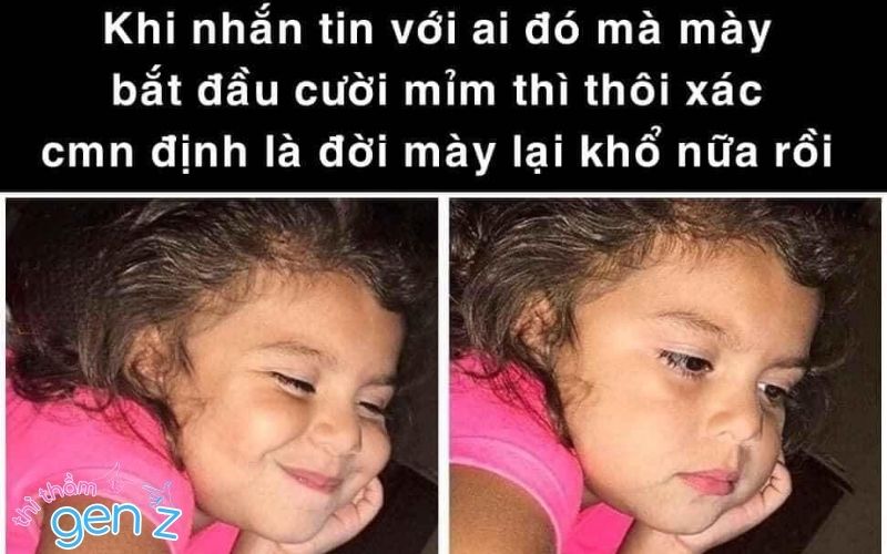 Simp lỏ meme đợi crush trả lời tin nhắn mà lại cười tủm tỉm thì xác định