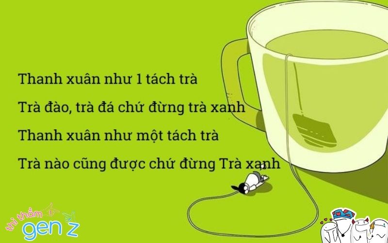 Meme trà xanh với status cực khịa 