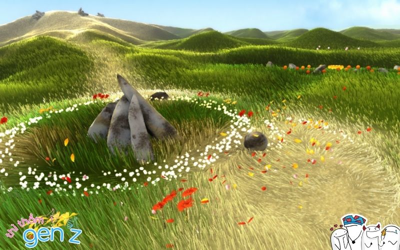 Làn gió nô đùa, biến đổi thiên nhiên trong game Flower cực chill