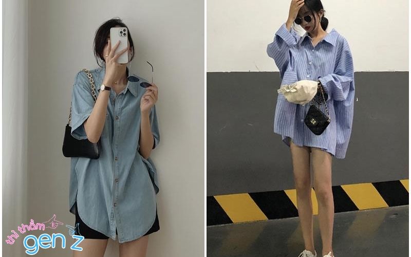 Outfit giấu quần với áo oversize được hội chị em lựa chọn