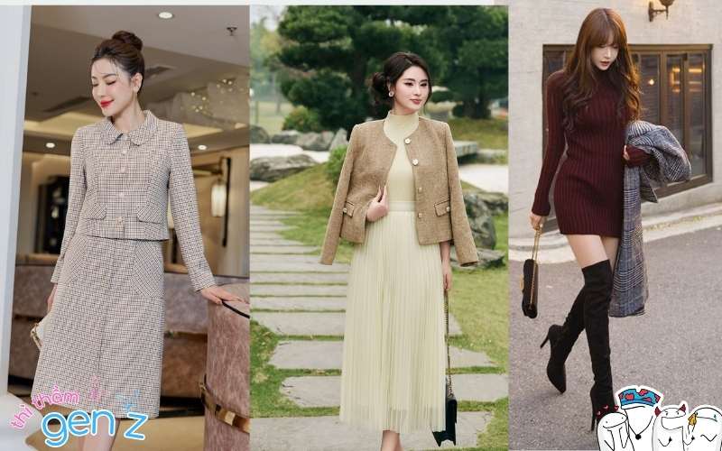 Outfit cho nữ đi ăn cưới mùa đông ấm áp 