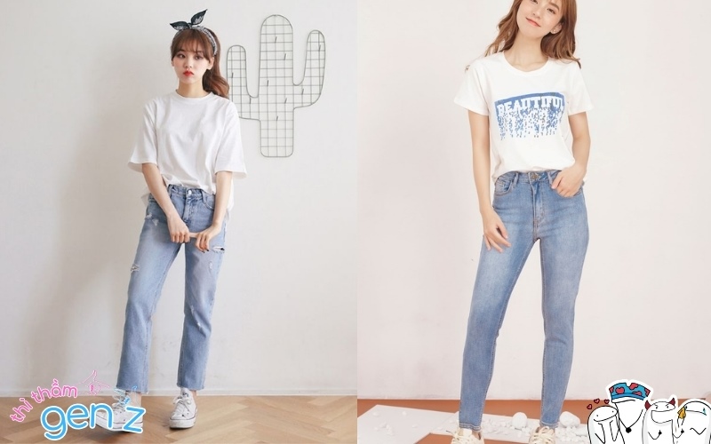 Áo thun và quần jeans - sự kết hợp đơn giản nhưng khó có thể bỏ qua