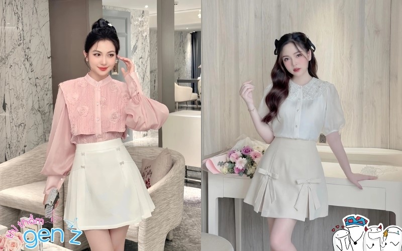 Áo blouse kết hợp cùng chân váy là lựa chọn hoàn hảo cho buổi tiệc sang trọng