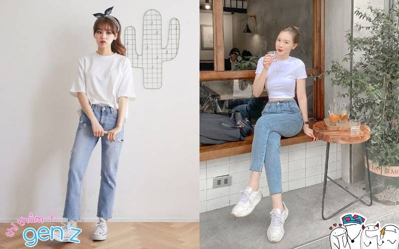 Không gì basic mà chất hơn combo áo phông và quần jeans!