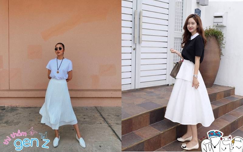 Thanh lịch mà vẫn cực kỳ thoải mái với outfit đi xem phim váy midi và giày bệt!